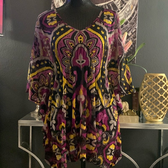 INC International Concepts Tops - INC Printed Mesh Tunic Top